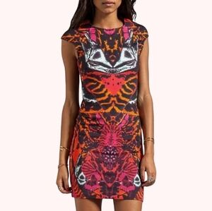 Alexander McQueen Kaleidoscope Abstract Butterfly Print Mini Dress *Altered